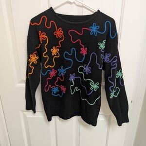 Rainbow Squiggle Angora Wool Sweater Rino Rossi Women's Sweater Size Small